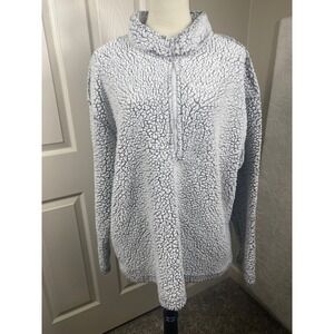 Bobbie Brooks Women's Plus Size 2X Gray Sherpa Pullover Quarter Zip Sweater
Cozy